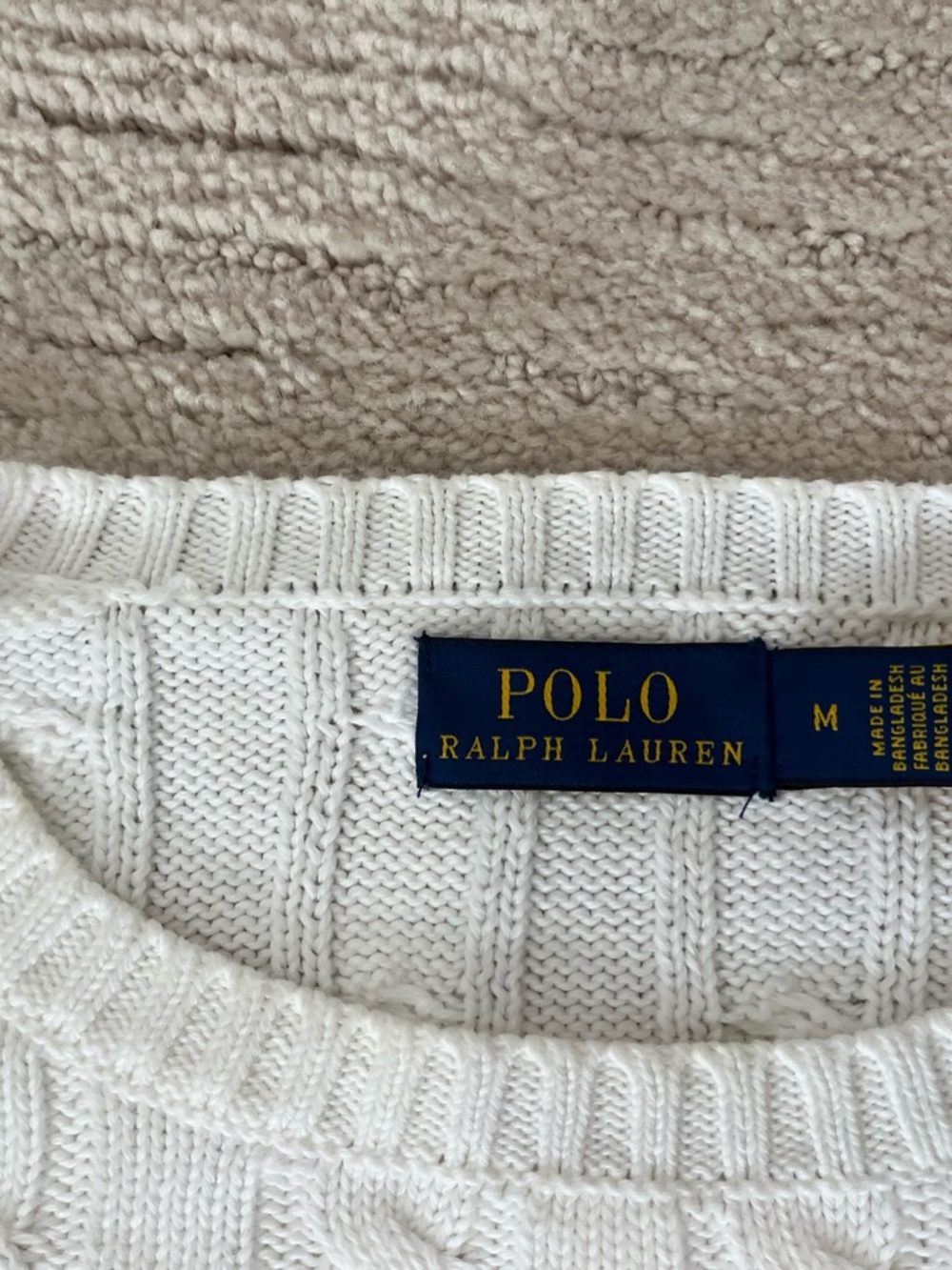 Ralph Lauren white Cable-Knit Crewneck Sweater - Picture 3 of 10